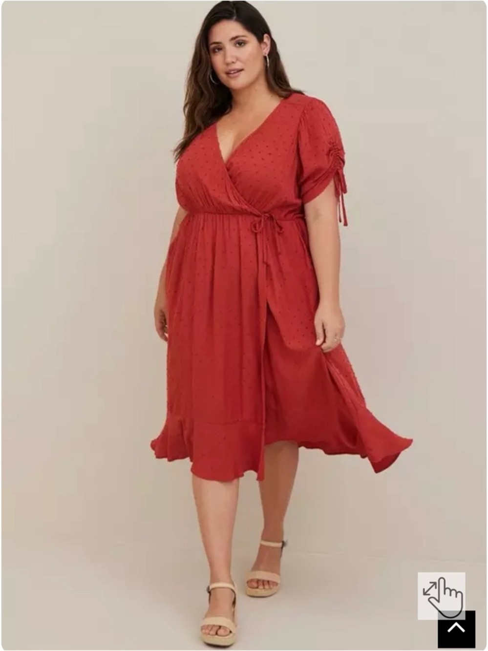 Torrid Midi Swiss Linen Surplice Dress